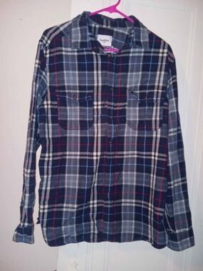 Goodfellow & Co Men's Plaid Button Down Shirt Blue & Red